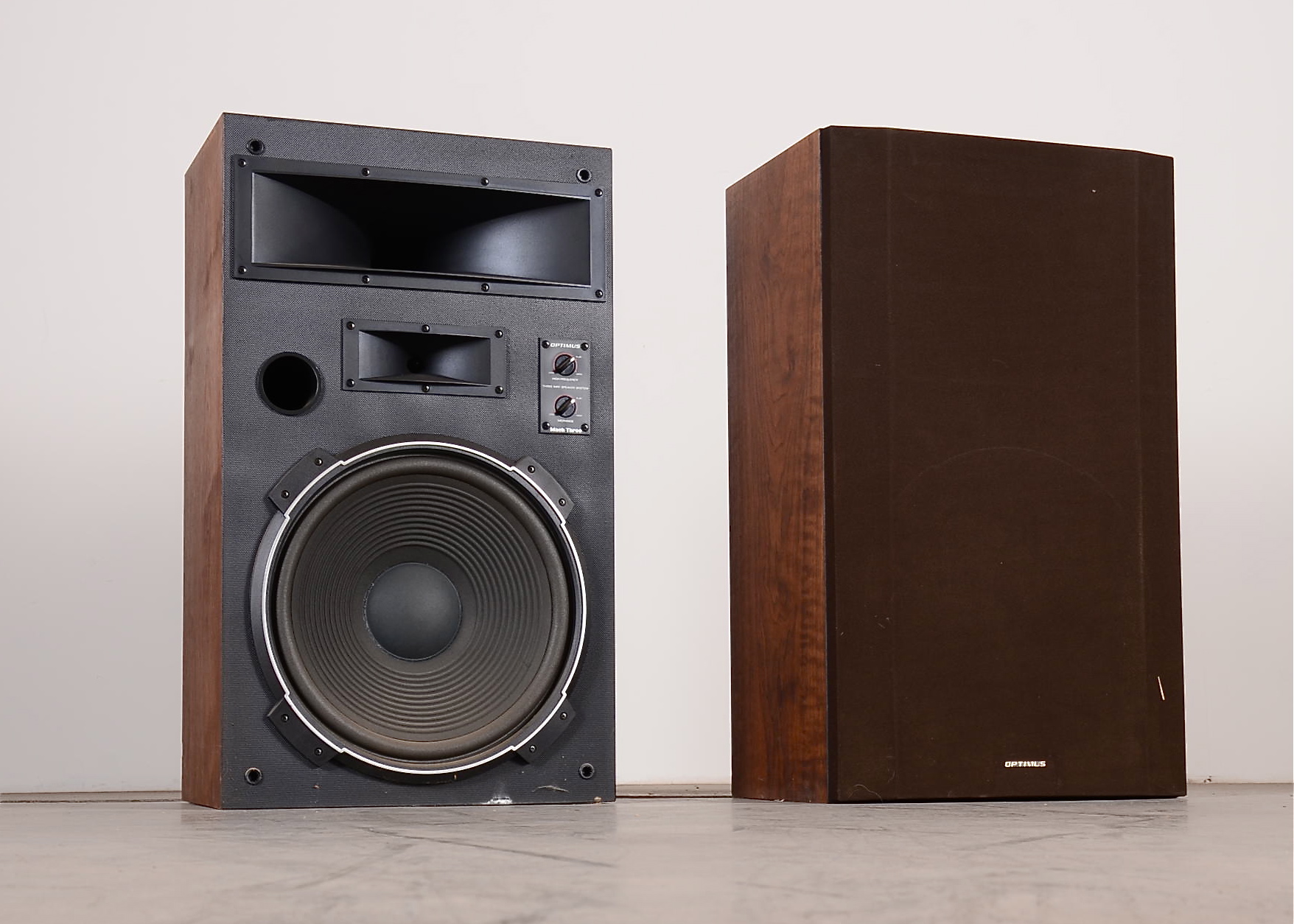 Two Optimus Mach Three Speakers 
