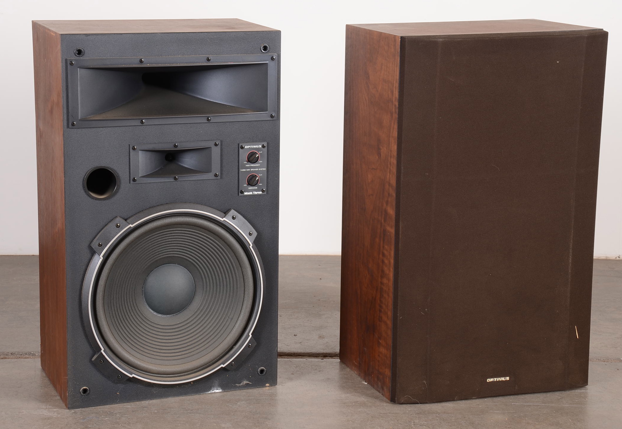 Two Optimus Mach Three Speakers 
