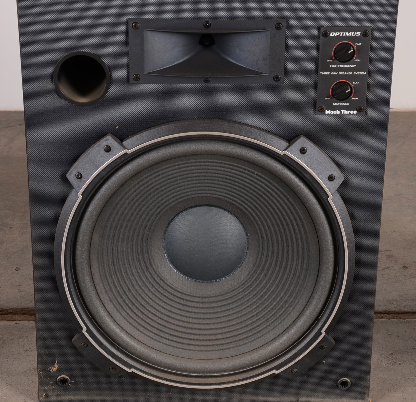 Two Optimus Mach Three Speakers 