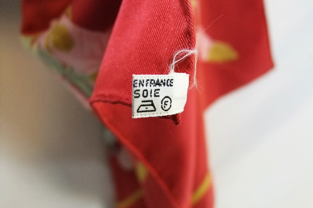 Hermes of Paris 'Regina' Red Silk Print Scarf 