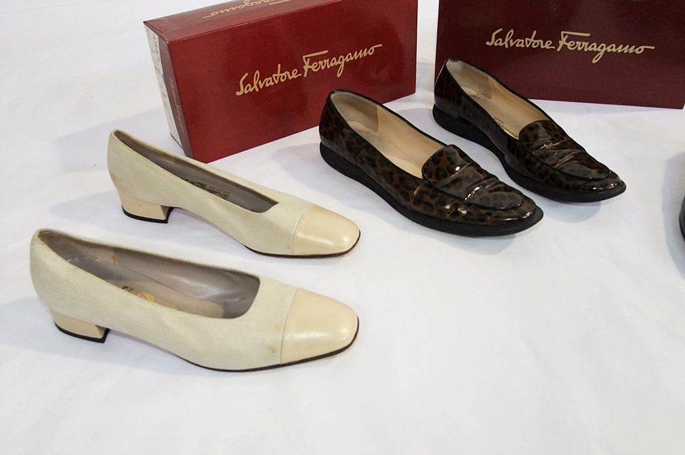 Three Pair of Vintage Salvatore Ferragamo Ladies Shoes