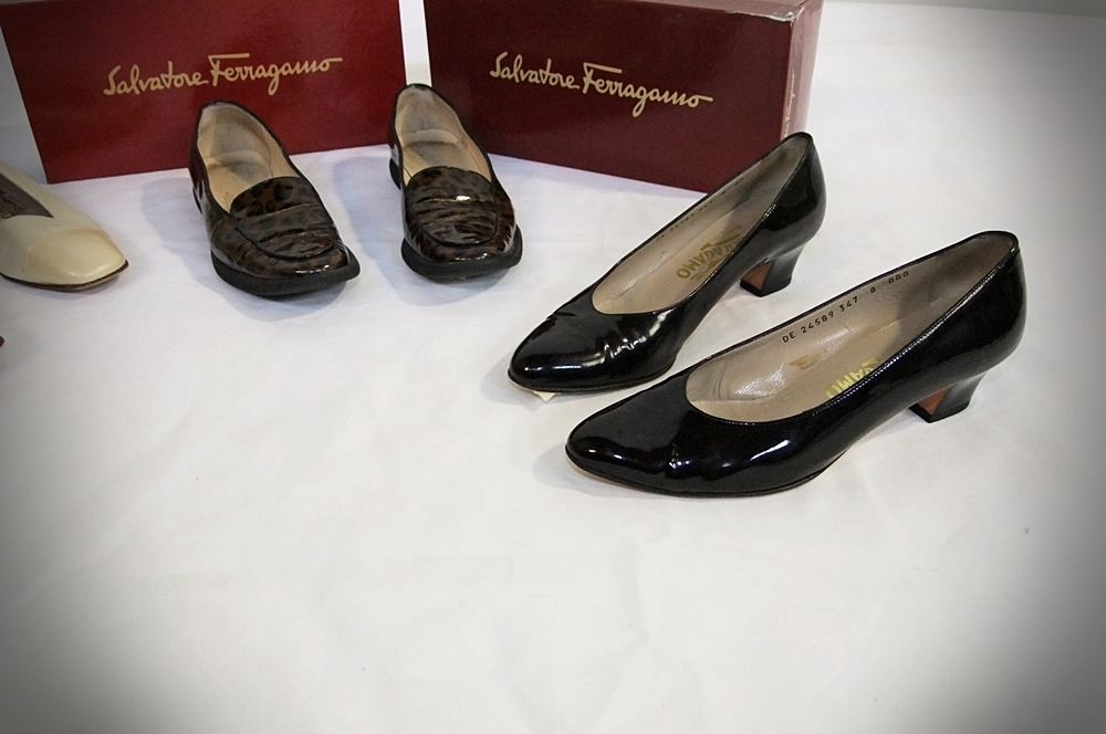 Three Pair of Vintage Salvatore Ferragamo Ladies Shoes