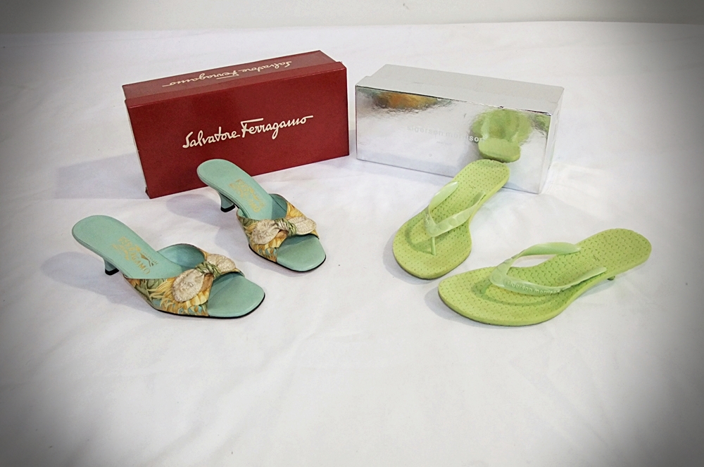 Salvatore Ferragamo Open Toe Sandals And Sigerson Morrison Flip Flop Sandals