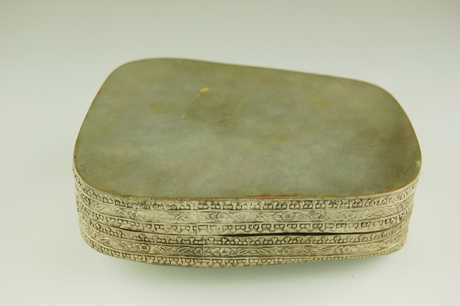 Chinese Silver and Porcelain Shard Box