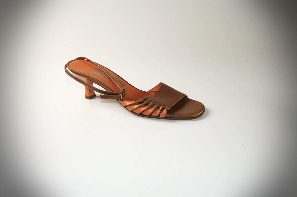 Pair of Vintage Two Tone Salvatore Ferragomo Open Toe Leather Sandals