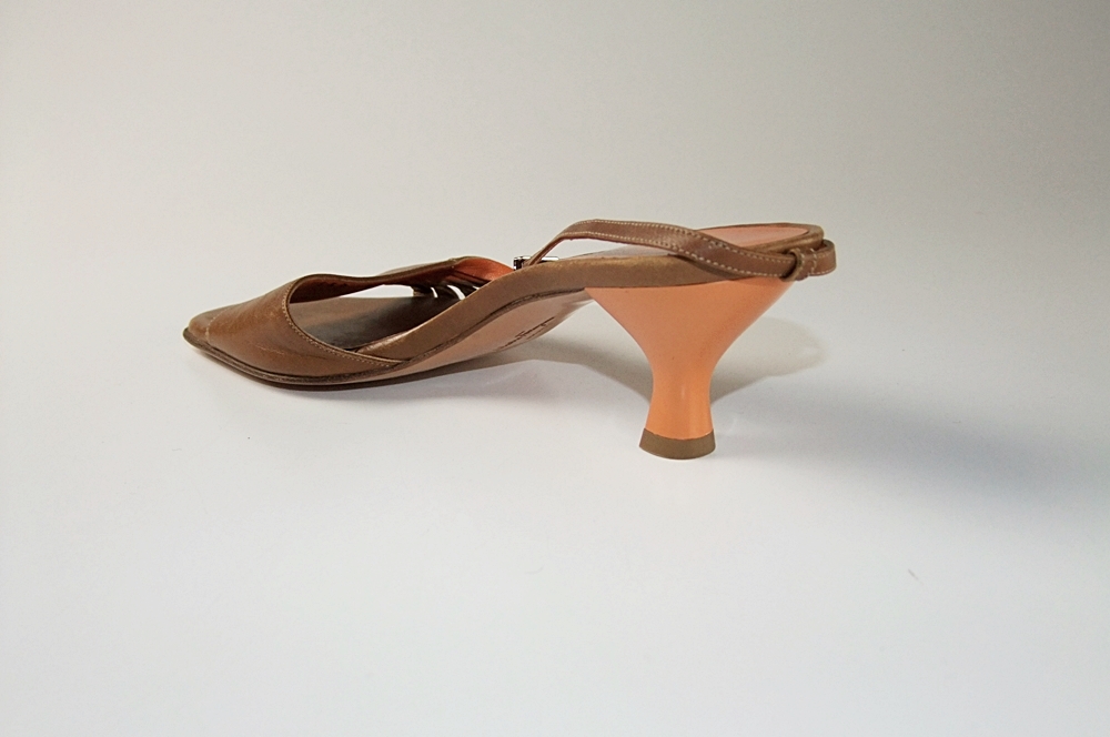 Pair of Vintage Two Tone Salvatore Ferragomo Open Toe Leather Sandals