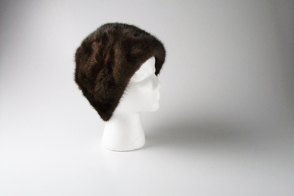 Three Vintage hats Including a Genuine Mink Fur Hat 