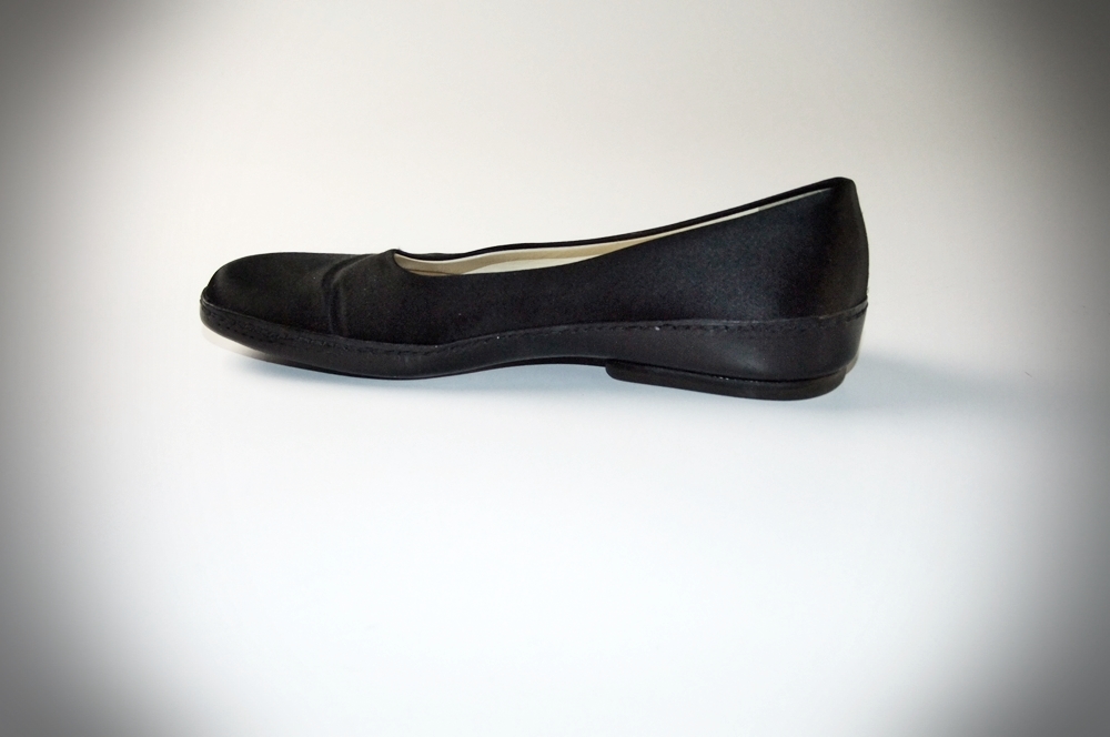  Prada Black Satin and Leather Shoes