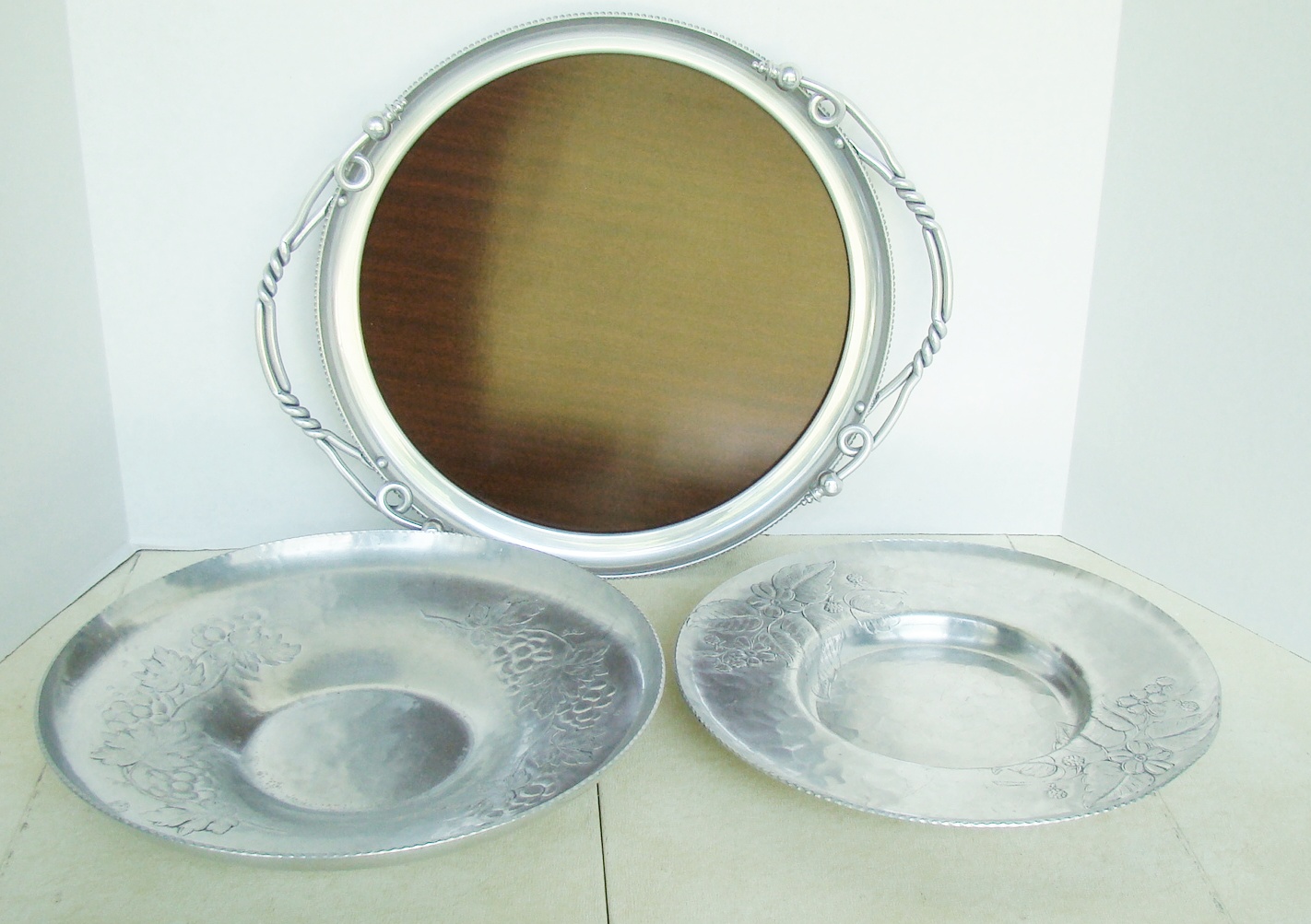 Vintage Mid Century Modern Hand Forged Metal Trays From Everlast Metal Co.