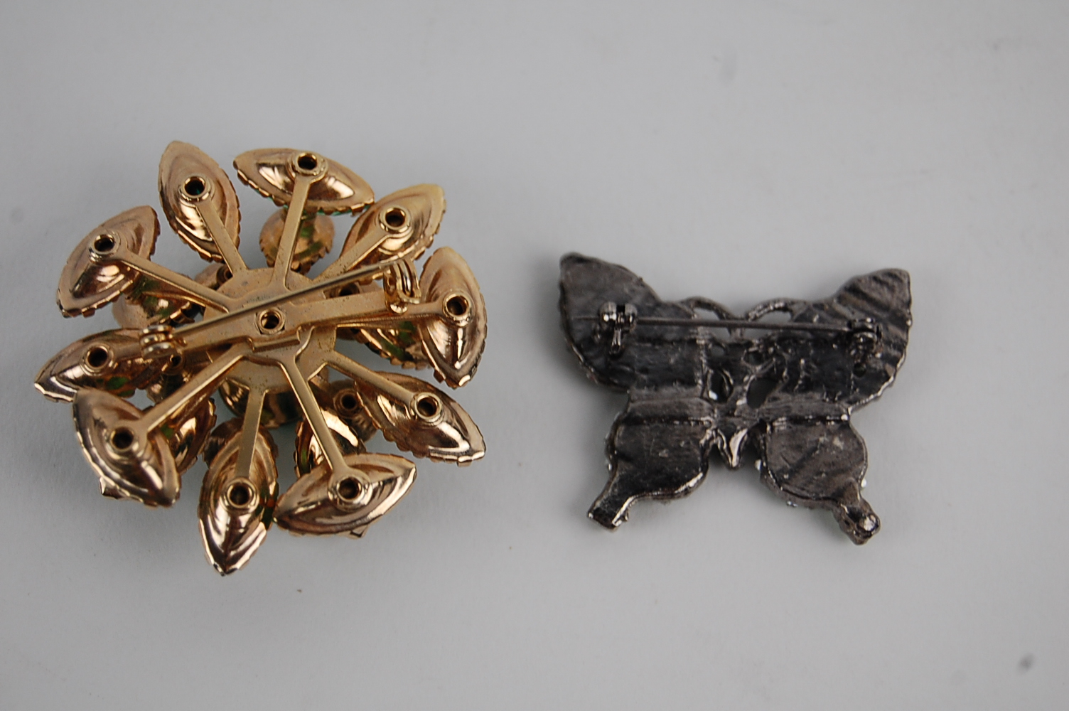 Green Rhinestone Brooches