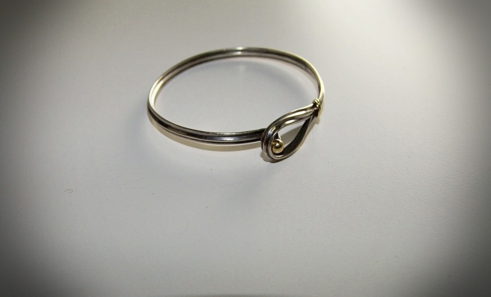 Vintage Tiffany & Co. Sterling Silver and 18 K Yellow Gold Bracelet