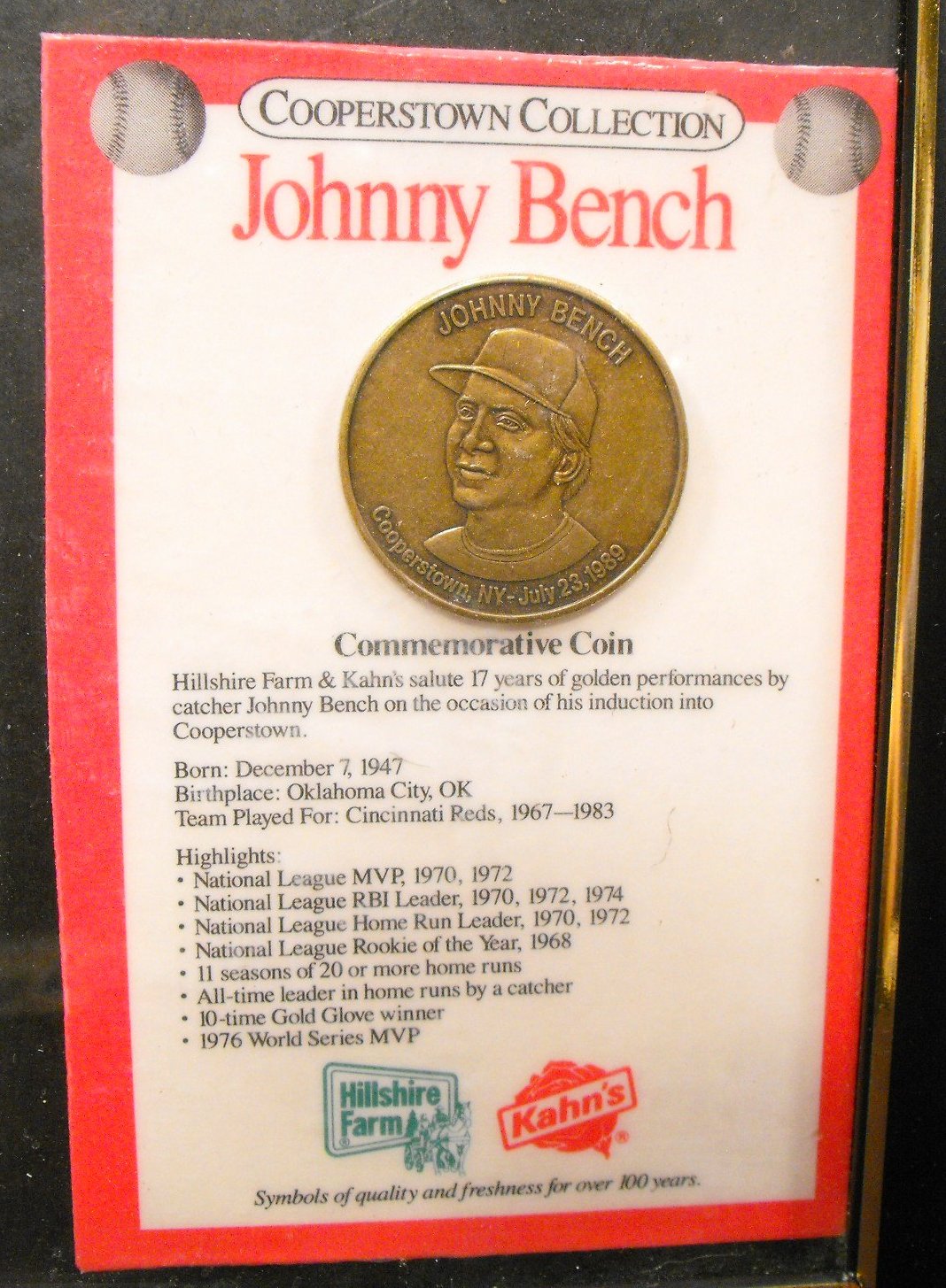 Huge Johnny Bench Cincinnati Reds Lot Of Cards, Pennant, & Souvenir Items