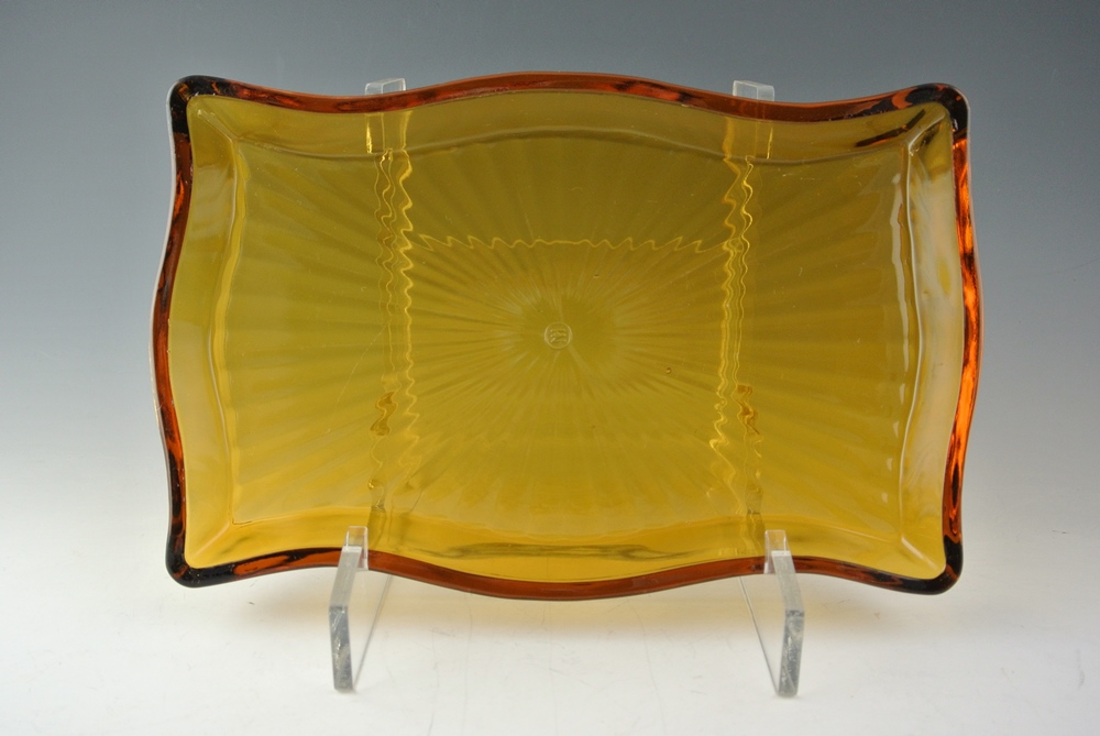 Vintage Amber Glass Vanity Set