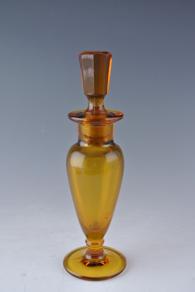 Vintage Amber Glass Vanity Set