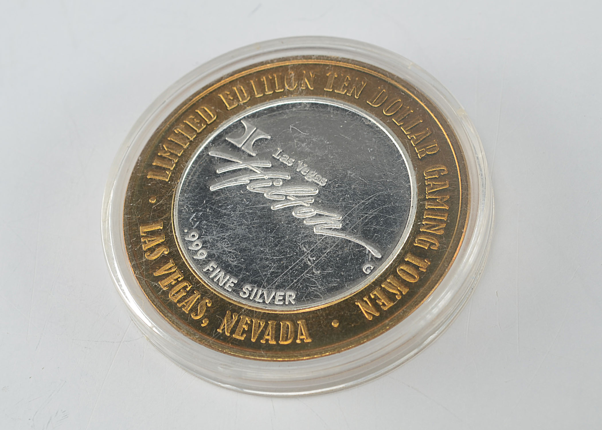 Silver Limited Edition Ten Dollar Hilton Gambling Token 