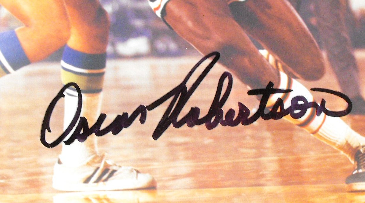 NBA Great (HOF) Oscar Robertson Autographed Basketball Photo