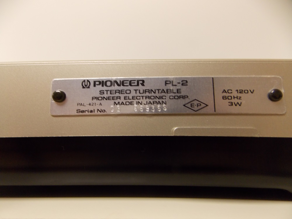 Pioneer PL-2 Stereo Record Turntable