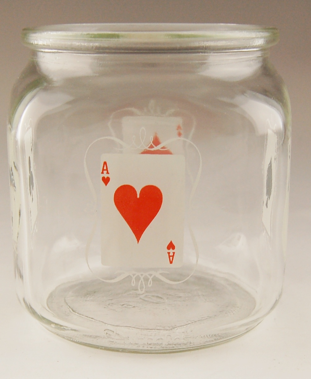 Duraglas Playing Card Glass Jar