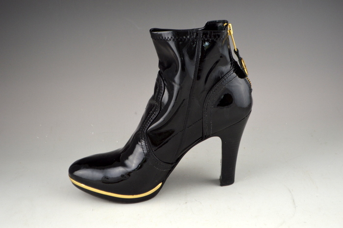 Tory Burch Melrose Black Patent Leather High Heel Ankle Boots Size 8 & Whimsical Change Purse