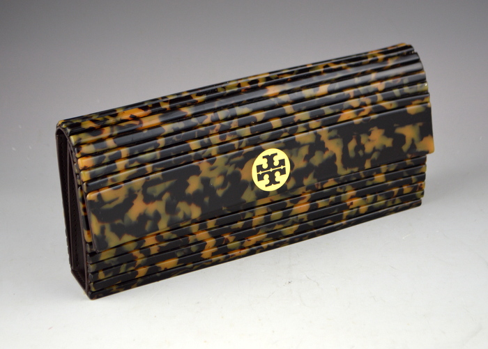 Tory Burch Brown Tortoise Hard Clutch
