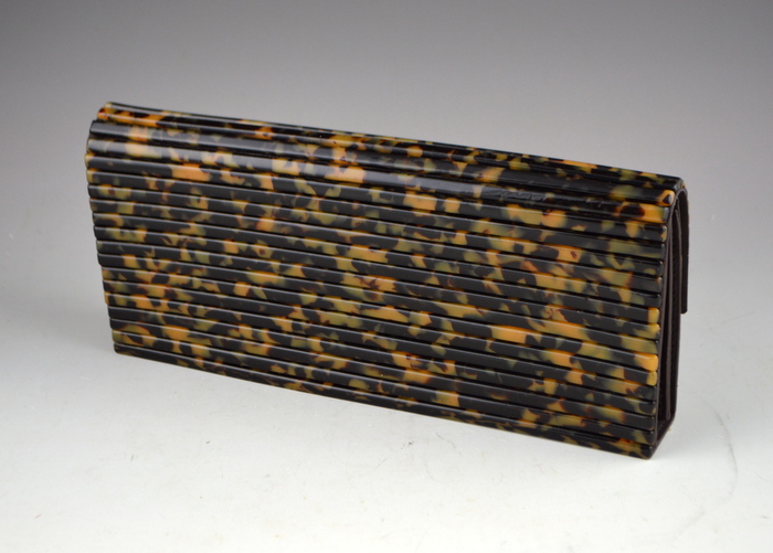 Tory Burch Brown Tortoise Hard Clutch