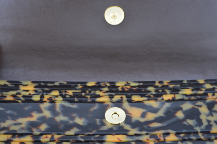 Tory Burch Brown Tortoise Hard Clutch