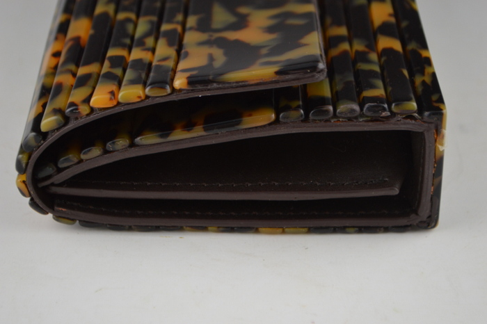 Tory Burch Brown Tortoise Hard Clutch