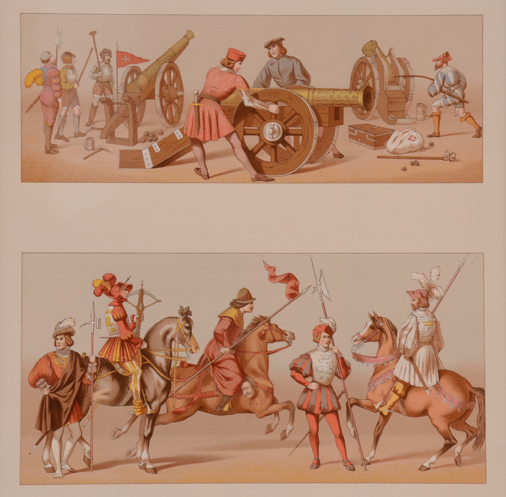 Four Original Antique French Chromolithographs