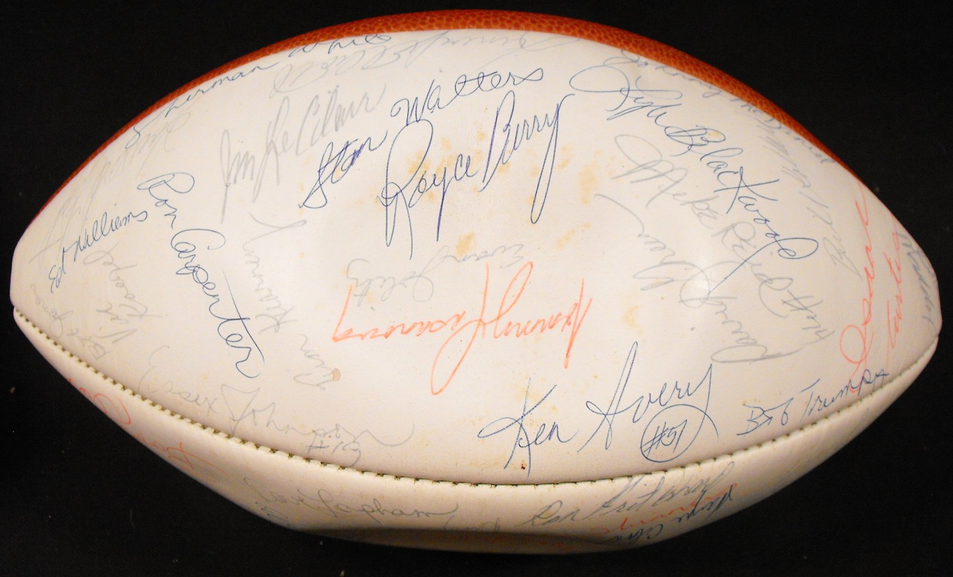 1974 Cincinnati Bengals Team Signed Football (45) Signatures With PAUL BROWN