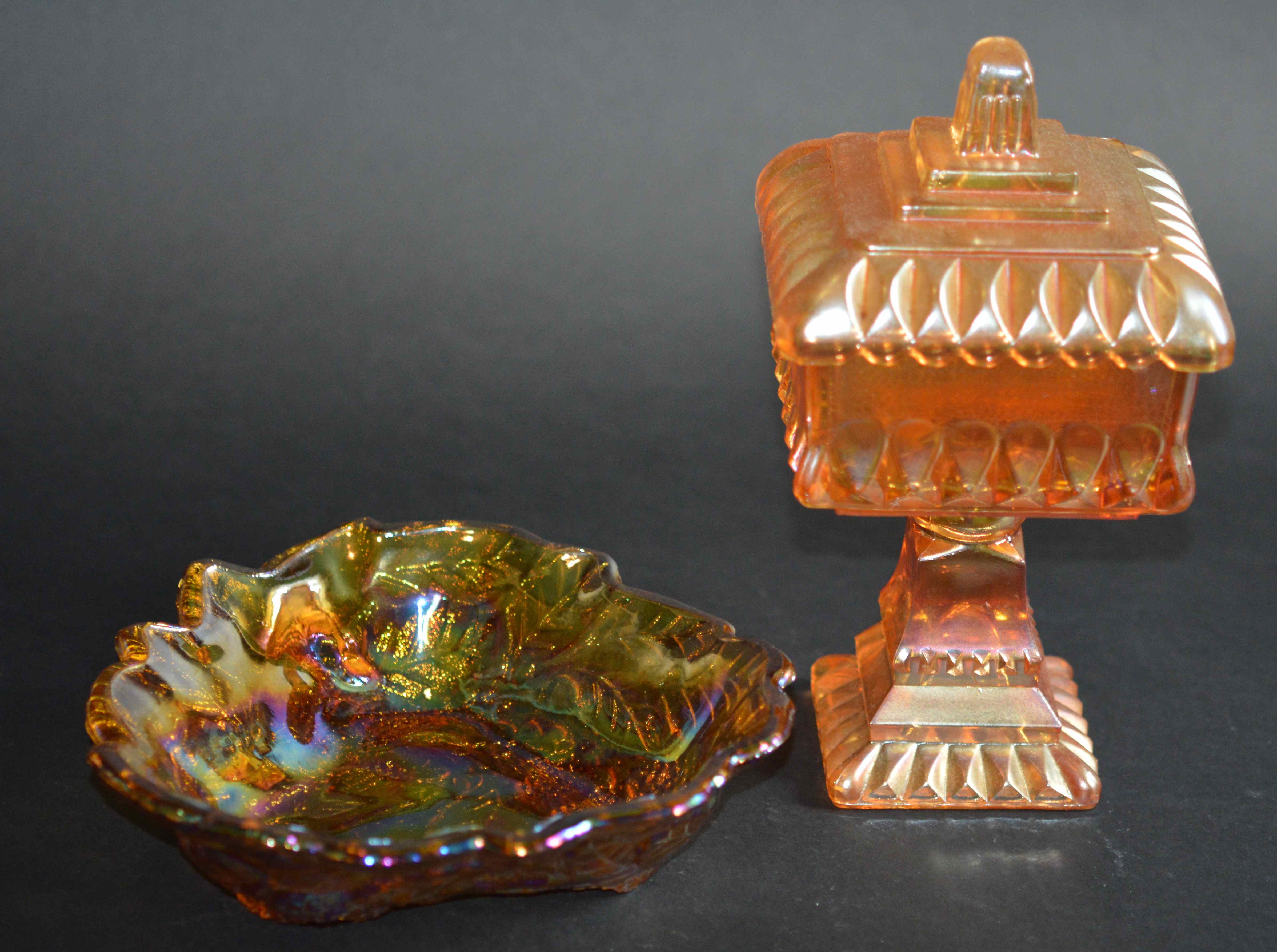 Antique Carnival Glass Bowl Plus