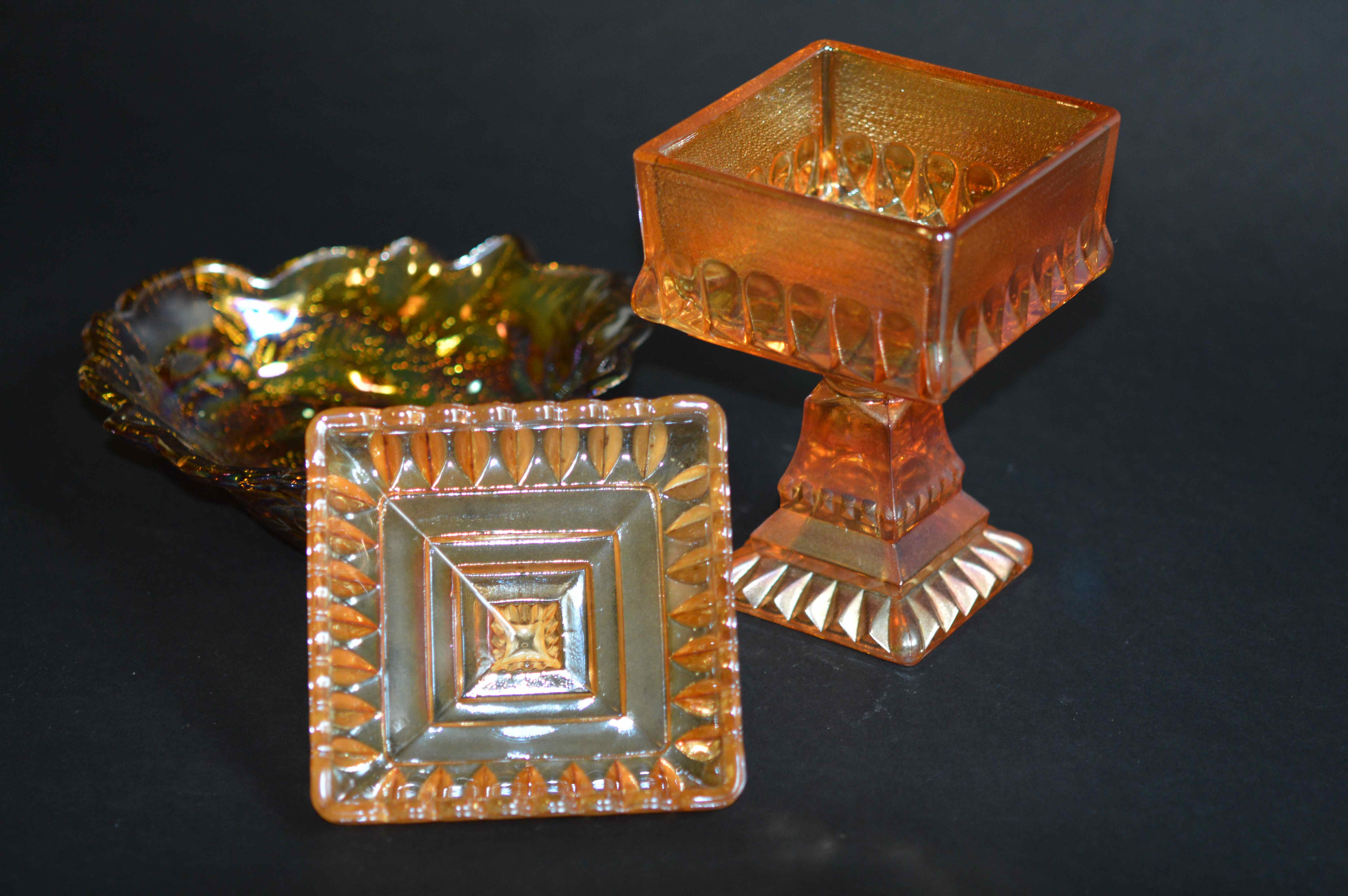 Antique Carnival Glass Bowl Plus