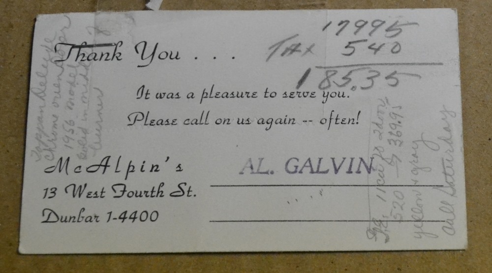 Vintage Tappan 1950's Gas Stove With Original Receipt & Manual