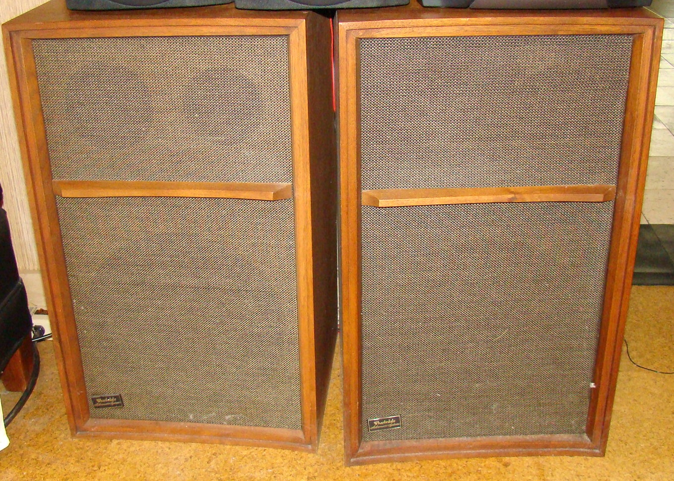 Vintage Kenwood Receiver and Garrad Record Player With Two Speakers