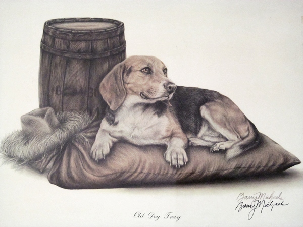 "Old Dog Tray" lithograph by Barry Michaels