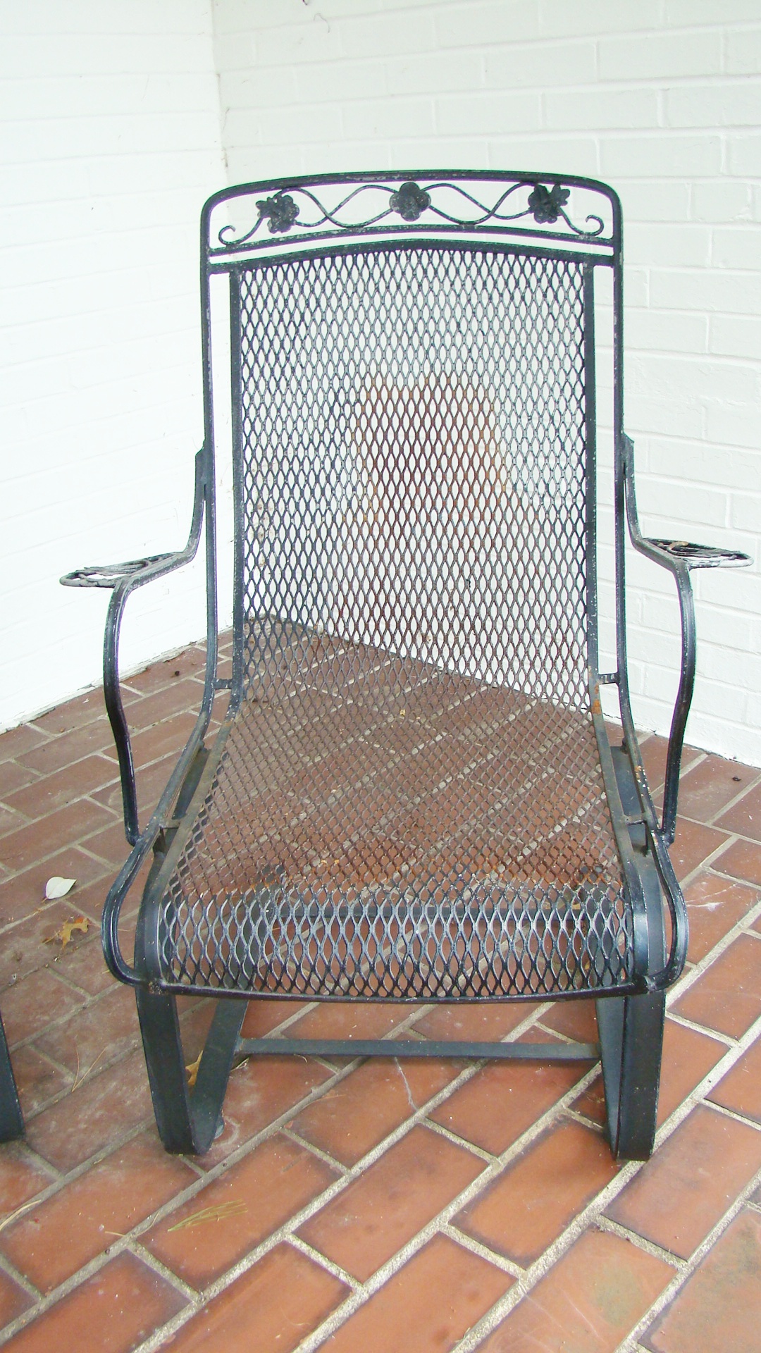 Pair of Vintage Wrought Iron Out Door Chairs