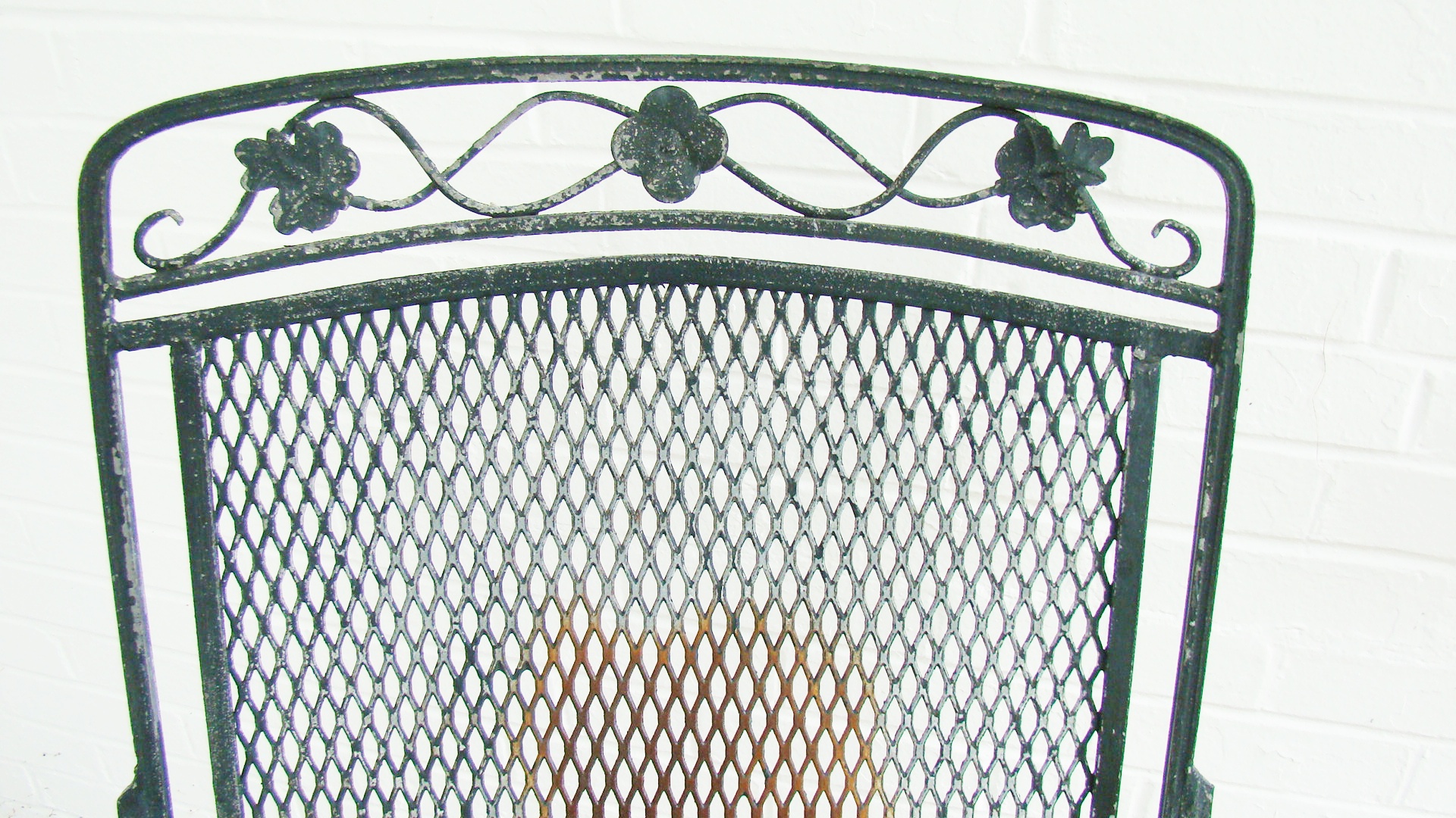 Pair of Vintage Wrought Iron Out Door Chairs