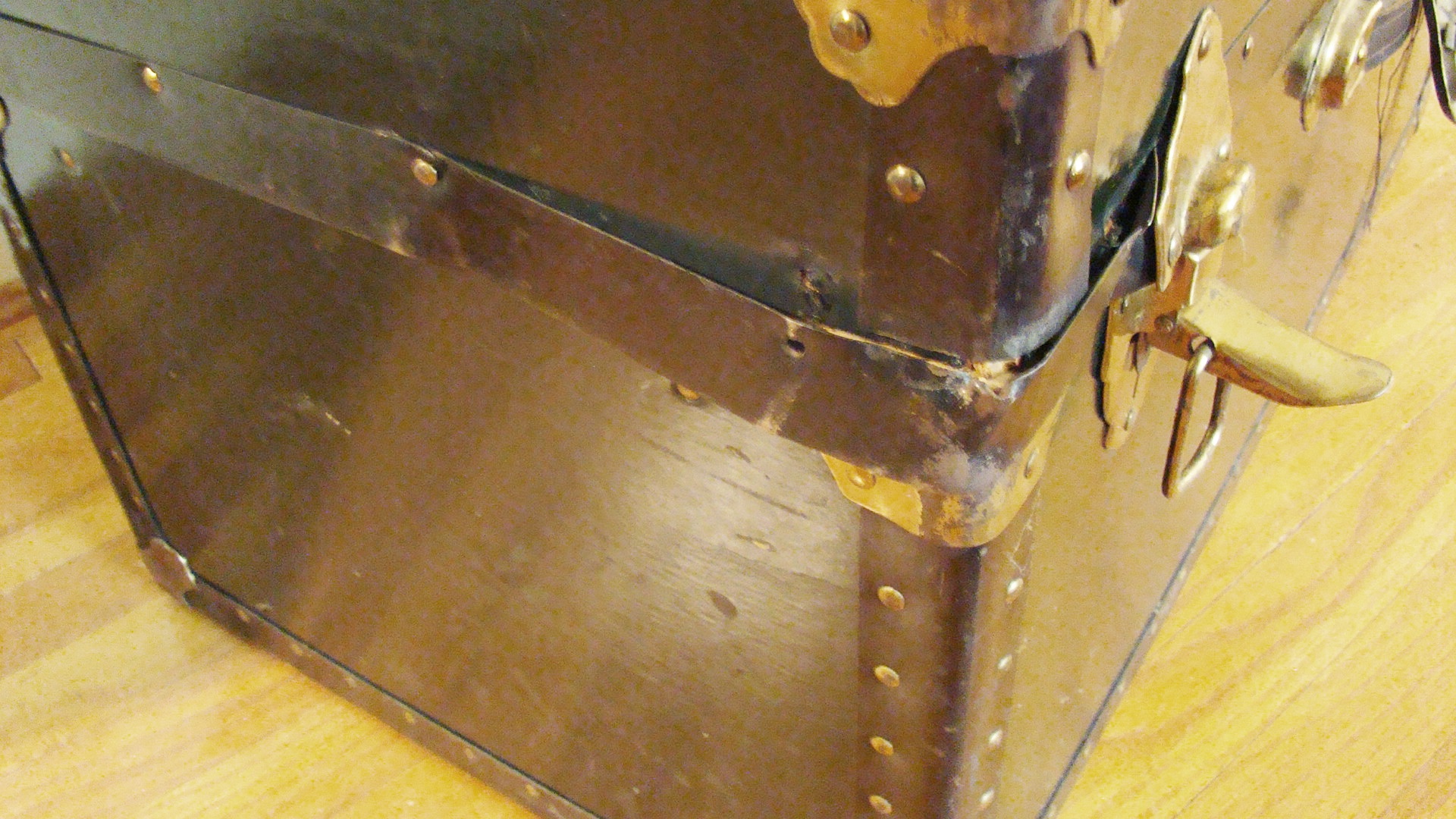 Vintage Green Metal Trunk by Vacation's