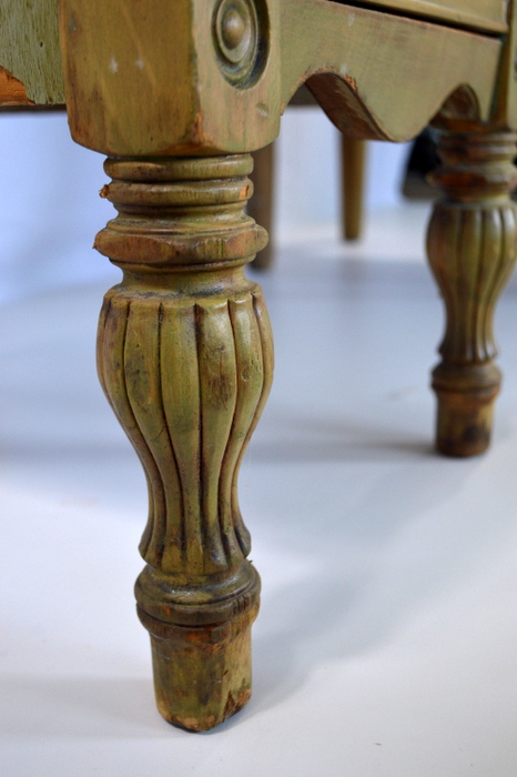 Painted Vintage English Mahogany Desk 