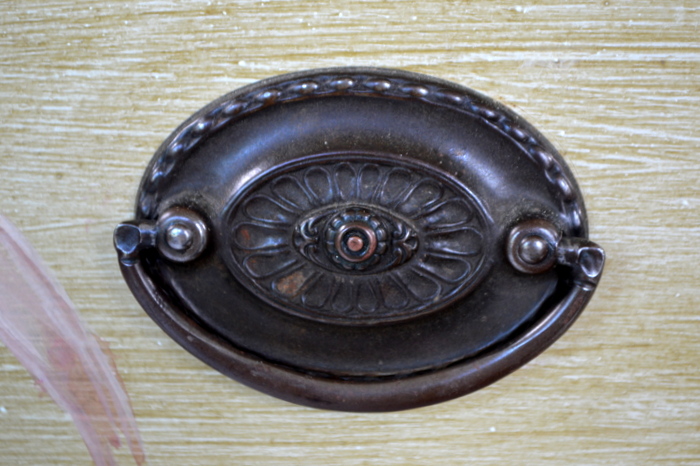 Painted Vintage English Mahogany Desk 