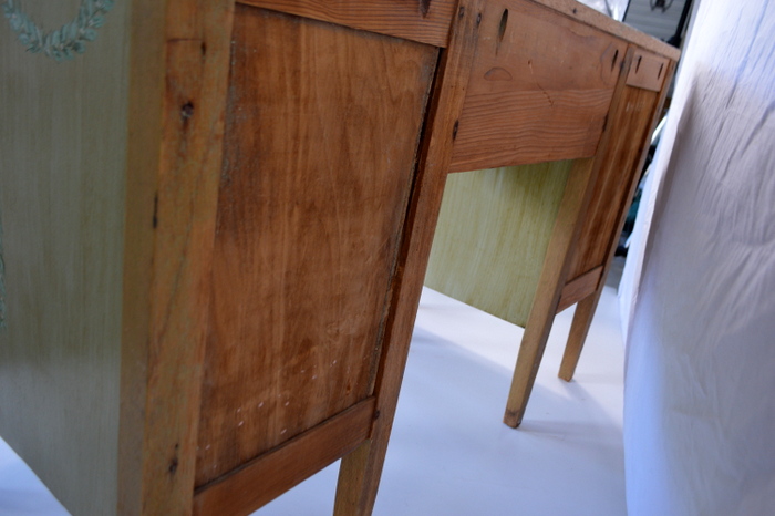 Painted Vintage English Mahogany Desk 