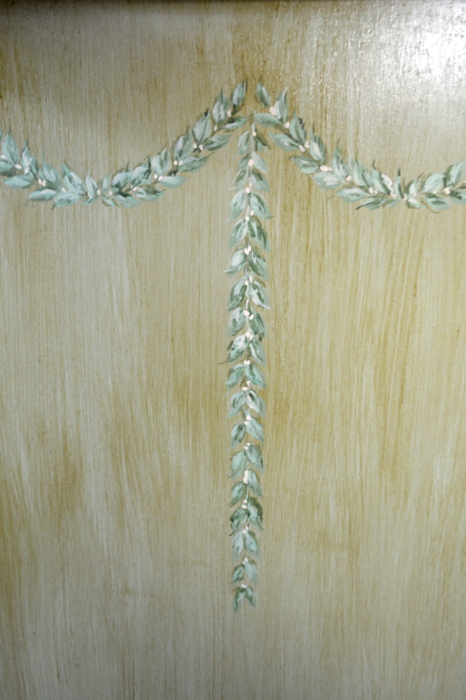 Painted Vintage English Mahogany Desk 