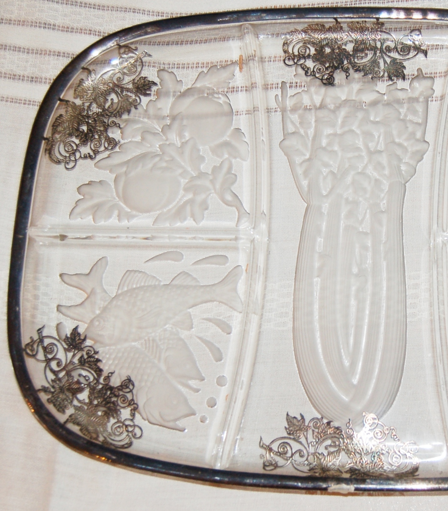 Silver Rimed Horderves Plate  