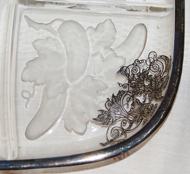 Silver Rimed Horderves Plate  