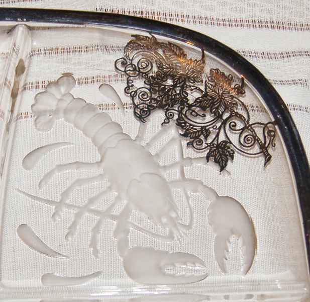 Silver Rimed Horderves Plate  