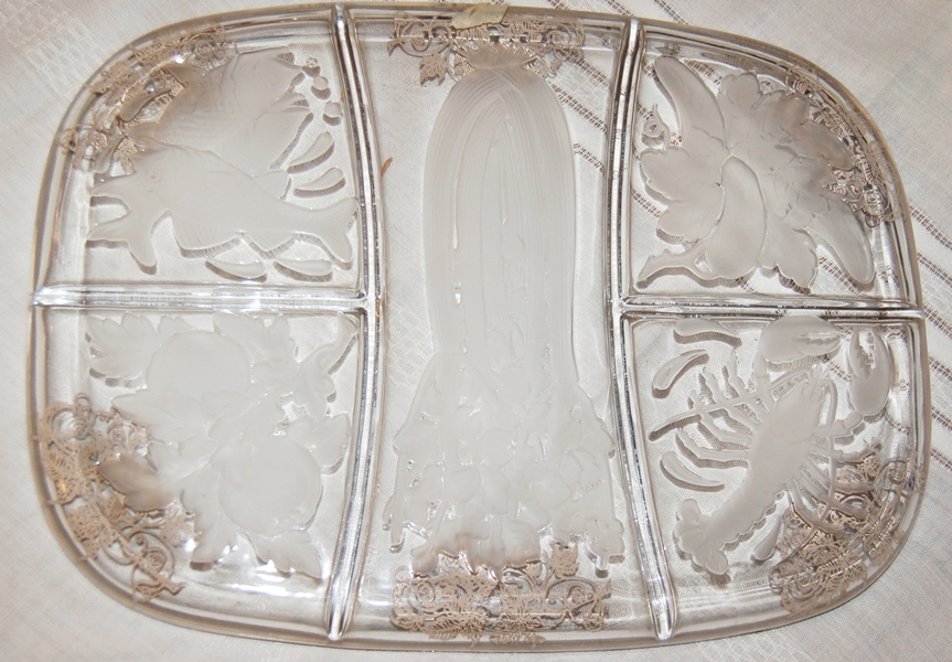 Silver Rimed Horderves Plate  