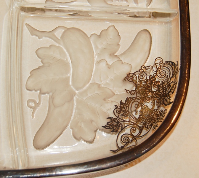 Silver Rimed Horderves Plate  