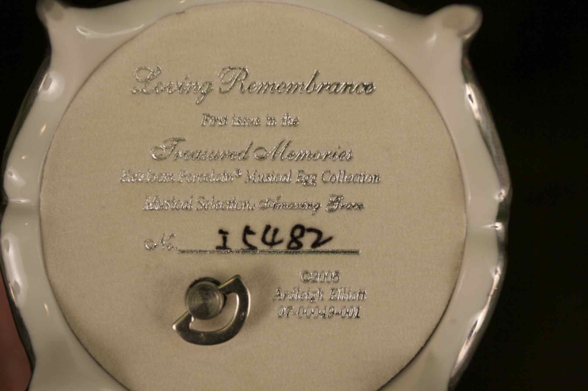 First Issue In The Treasured Memories Heirloom Porcelain Musical Egg Collection