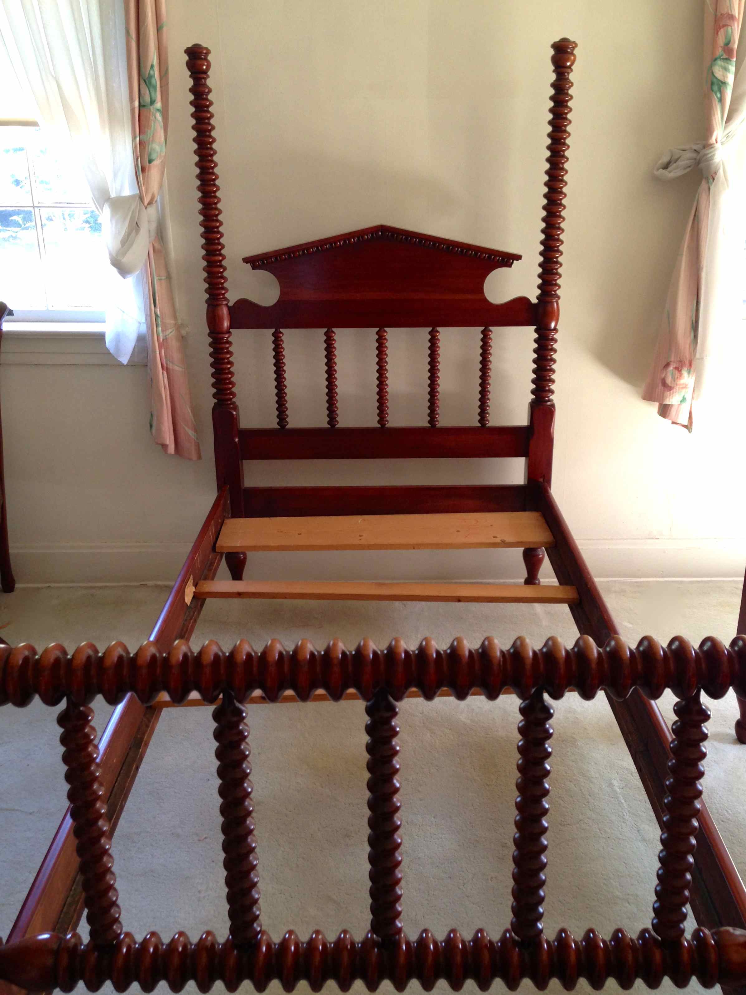 Pair of Davis Cabinet Company Twin Spool Beds