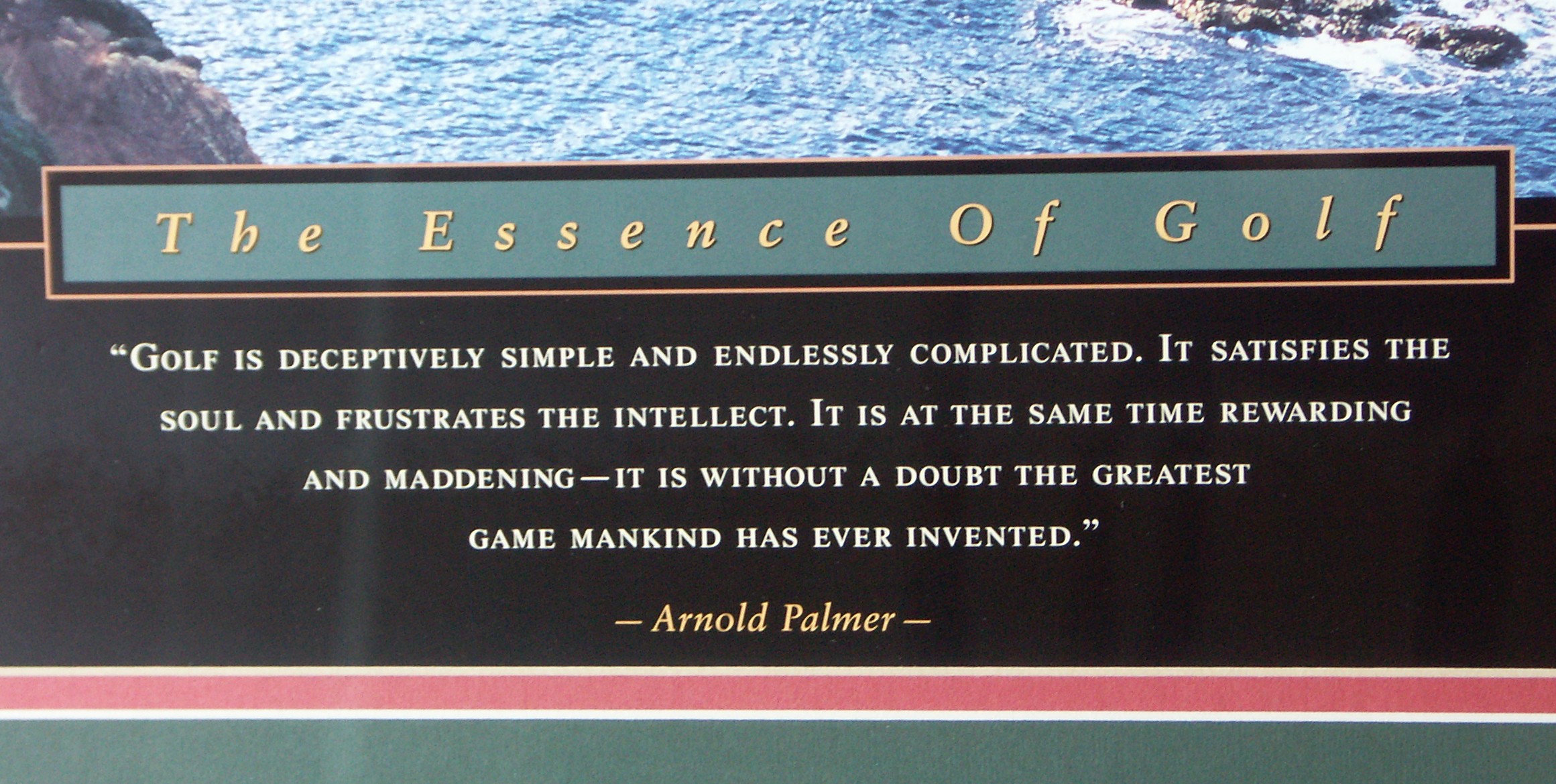 "The Essence of Golf" Framed Arnold Palmer Poster