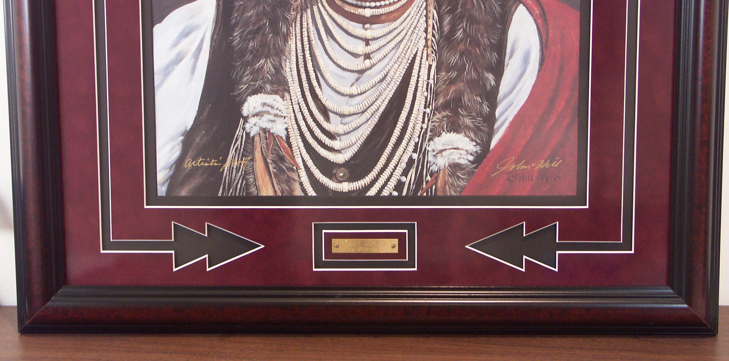 John W. Hill Framed Lithograph "Chief Joseph" Signed Artist Proof